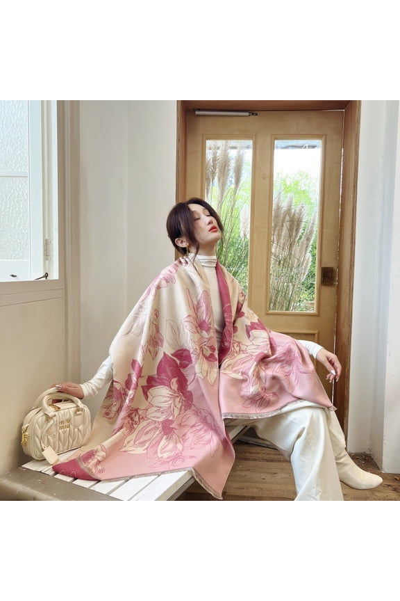 Pashmina Shawls Wraps for Women - Cashew Flower Winter Warm Big Scarf for Women Shawls and Wraps for Evening Dresses