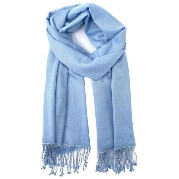 Pashmina Tassel Scarf Wrap Shawl Blue