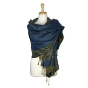 Pashmina Woven Womens Pashmina Double Layered Border Pattern Shawl Scarf Wrap