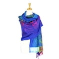thumbnail image 1 of Pashmina Wrap Shawl Scarf Double Side Rainbow Silky Exotic Tropical Colorful, 1 of 3