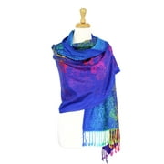 Pashmina Wrap Shawl Scarf Double Side Rainbow Silky Exotic Tropical Colorful