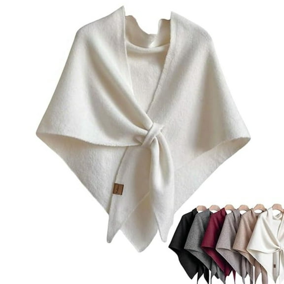 Pashmina Wraps for Women 2025 Solid Color Shawl Cardigan Cape Wool Shoulder Top Sweater Shawl Scarf for Fall Winter(Beige)