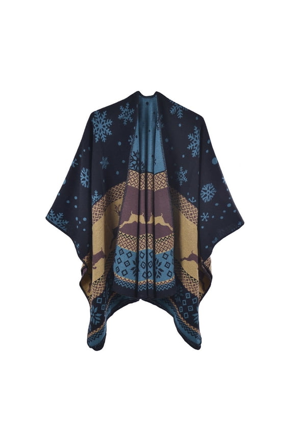 Pashmina Wraps for Women Plus Size Elegant Winter Vintage Pattern Open Front Scarf Poncho Casual Soft Lightweight Womens Shawls Wraps Evening Dresses