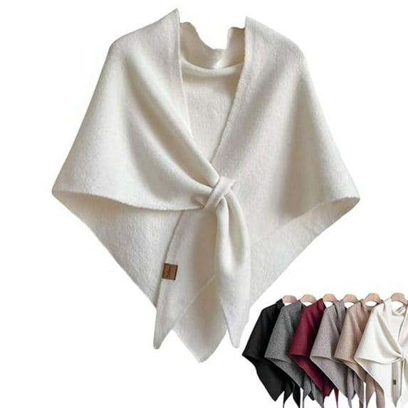 Pashmina Wraps for Women , Solid Color Korean Style Blanket Scarves Wrap Cardigan Knotted Shoulder Soft Sweater Shawl for All Seasons(Beige)