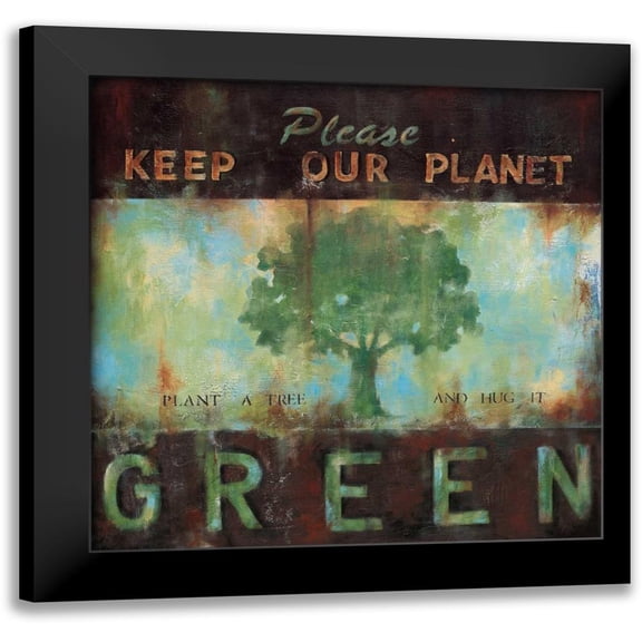 Pasion, Wani 12x12 Black Modern Framed Museum Art Print Titled - Green Planet