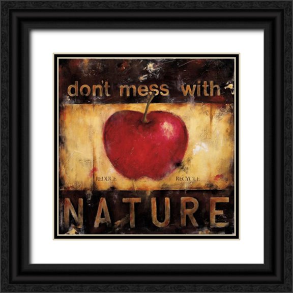Pasion, Wani 12x12 Black Ornate Wood Framed with Double Matting Museum Art Print Titled - Dont Mess With Nature