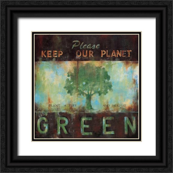 Pasion, Wani 26x26 Black Ornate Wood Framed with Double Matting Museum Art Print Titled - Green Planet