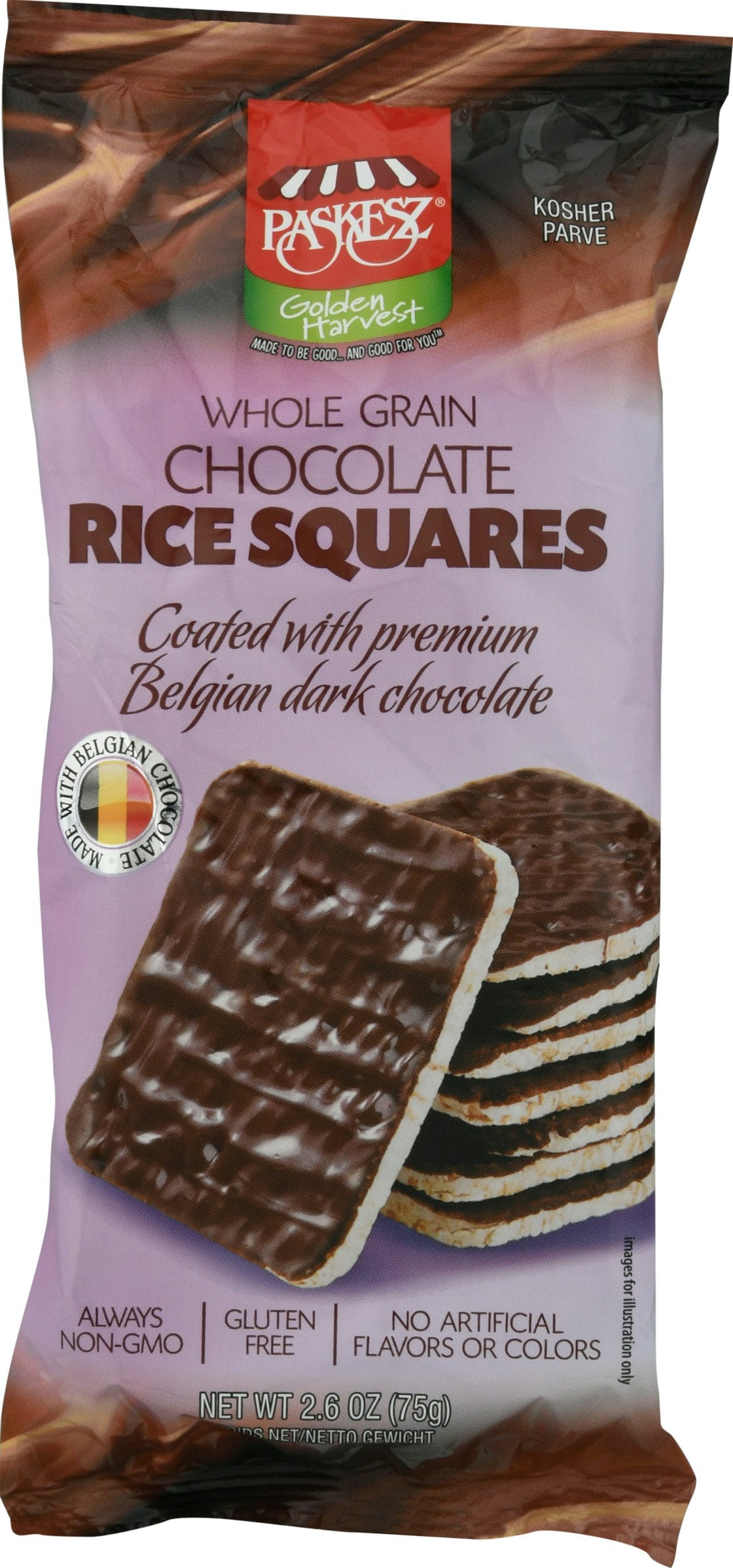 Paskesz Chocolate Covered Rice Squares 2.6 oz (Pack Of 16)
