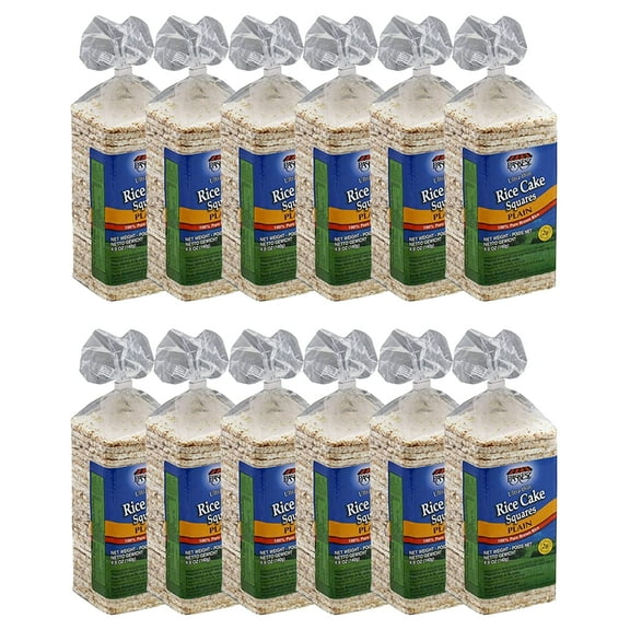 Paskesz Rice Cake Thin Square Plain, 4.9-Ounce Packages - (Pack of 12)