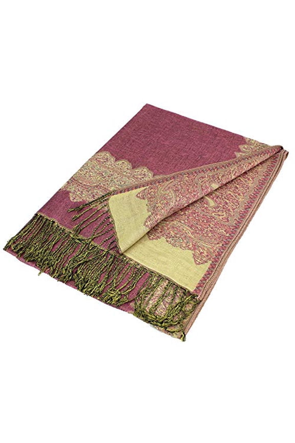 Paskmlna Border Pattern Double Layered Pashmina Woven Shawl