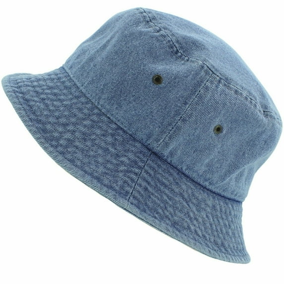 Paskmlna Newhattan Denim Bucket Packable Unisex Hat, Cotton, Light Blue