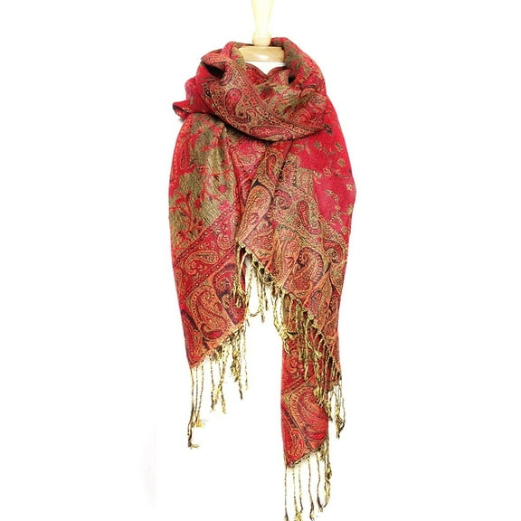 Paskmlna® Reversible Paisley Pashmina Shawl Wrap Elegant Colors #01