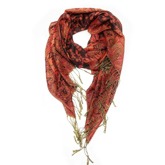 Paskmlna® Reversible Paisley Pashmina Shawl Wrap Elegant Colors #05