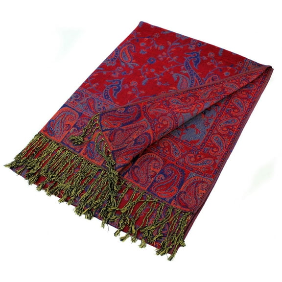 Paskmlna Reversible Paisley Pashmina Shawl Wrap Elegant Colors #11