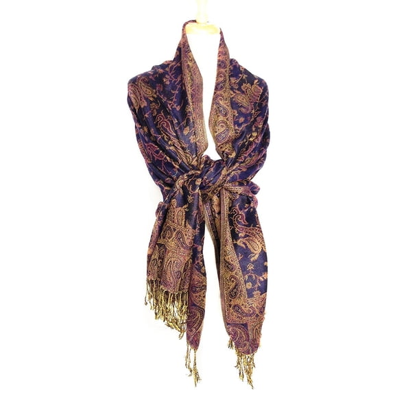 Paskmlna® Reversible Paisley Pashmina Shawl Wrap Elegant Colors #17