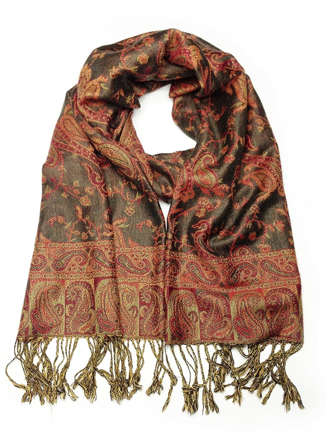 Pashimina's | Accessories | Pashminas Silk Blend Scarf Shawl With A Paisley Pattern In Sage Green Cream 6573ca94253a8c8c58fa07b3 - Foto 4