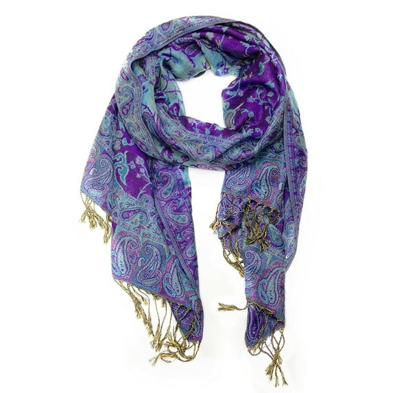 Paskmlna Reversible Paisley Pashmina Shawl Wrap Elegant Colors #24