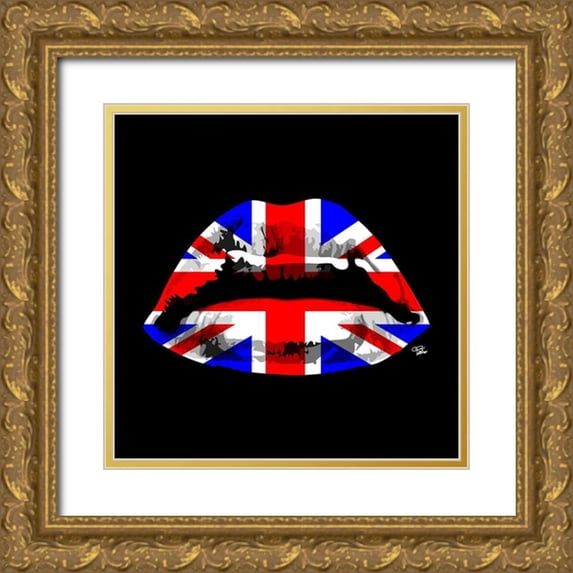Paslier, Morgan 12x12 Gold Ornate Wood Framed with Double Matting Museum Art Print Titled - England Kiss