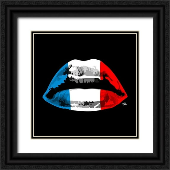 Paslier, Morgan 15x15 Black Ornate Wood Framed with Double Matting Museum Art Print Titled - French Kiss