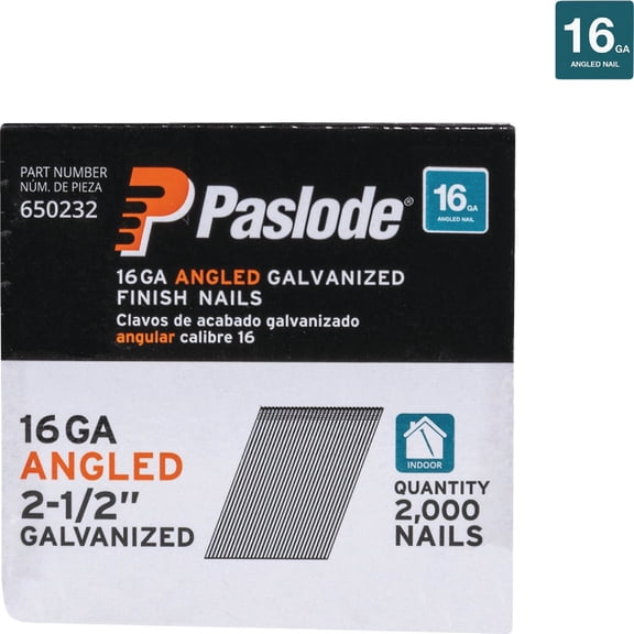 Paslode 16-Gauge 20 Degree Galvanized Finish Nails - Pack of 2