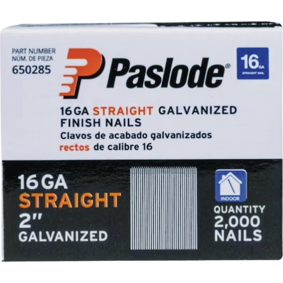 Paslode 16-Gauge Galvanized Straight Finish Nails - Pack of 8