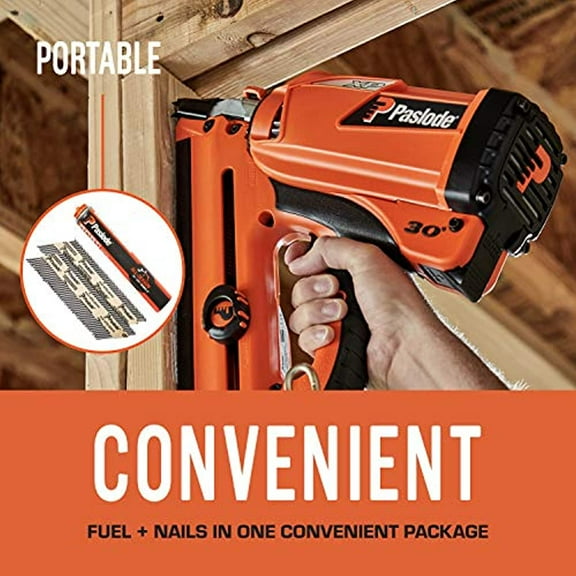 Paslode 2-3/8 in. 16 Ga. Angled Strip Fuel and Nail Kit 30 deg. Smooth Shank 1000 pk