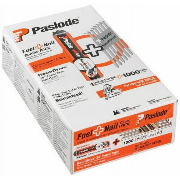 Paslode 650524 3 inch Fuel & Nail Combo Pack - Round