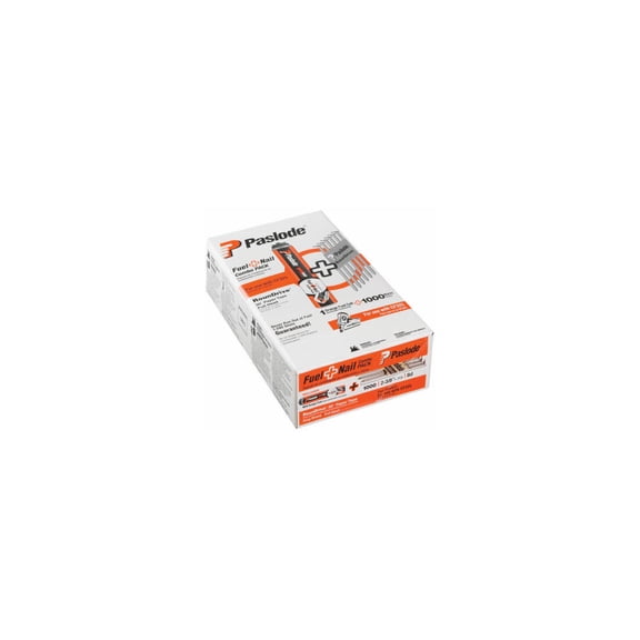 Paslode 650535 Framing Fuel and Nail Combo Pack, 3-1/4 in L, Low Carbon Steel, Bright, Round Head, Smooth Shank - pack of 1000