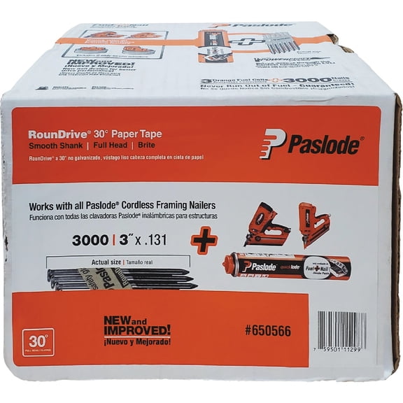 Paslode Brite RounDrive Framing Nails with Framing Fuel Cell - Pack of 2