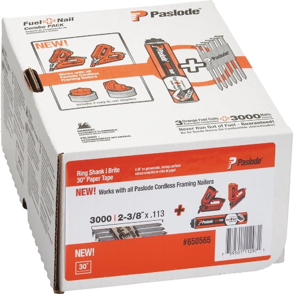 Paslode Brite RounDrive Framing Nails with Framing Fuel Cell - Pack of 2