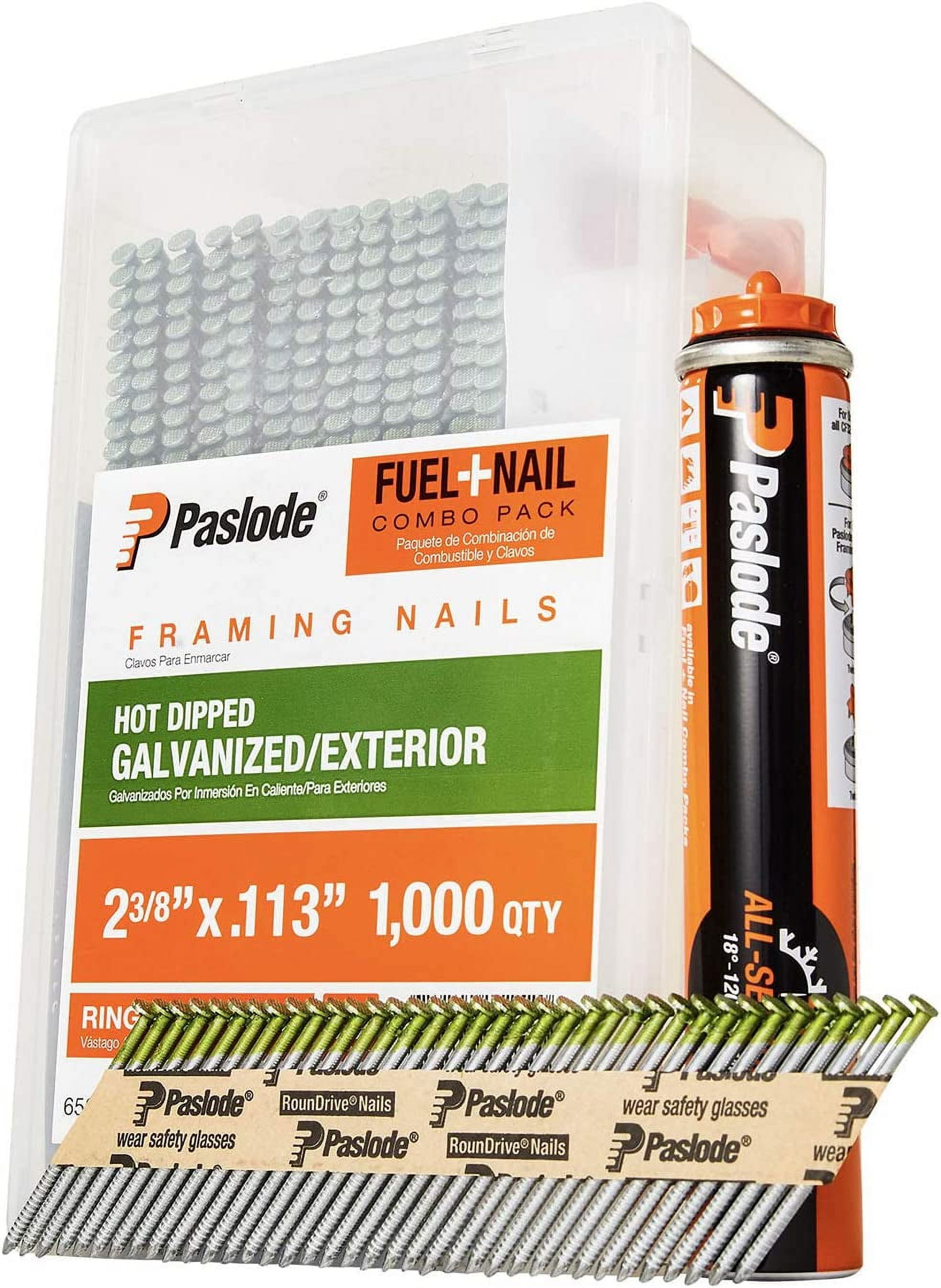 Paslode, Framing Nails and Fuel Pack, 650526, inch x .113 Gauge, Ring Hot Dipped Galvanized, 1