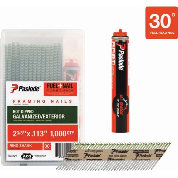 Paslode Hot Dipped Galvanized RounDrive Framing Nails with Fuel Cell - Pack of 2  Construction & DIY Use, Standard Hardware Spec