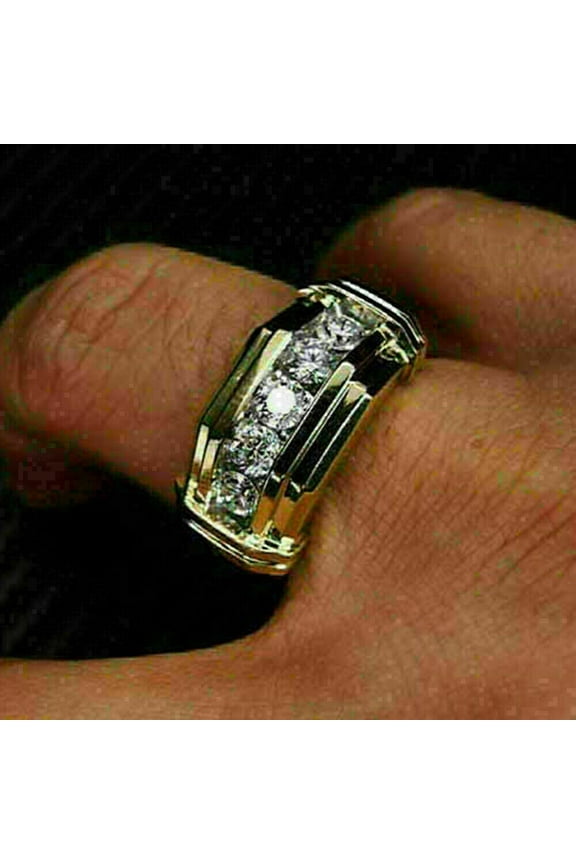 Round 5-Stone Moissanite Wedding Band Ring, 1.00 ct. t.w, 925 Sterling Silver