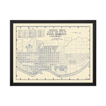 Paso Robles Art, 1920 Vintage Map of Paso Robles California, CA History Wall Decor Gift, Old Paso Robles Map - 24" x 18" Black Framed Print