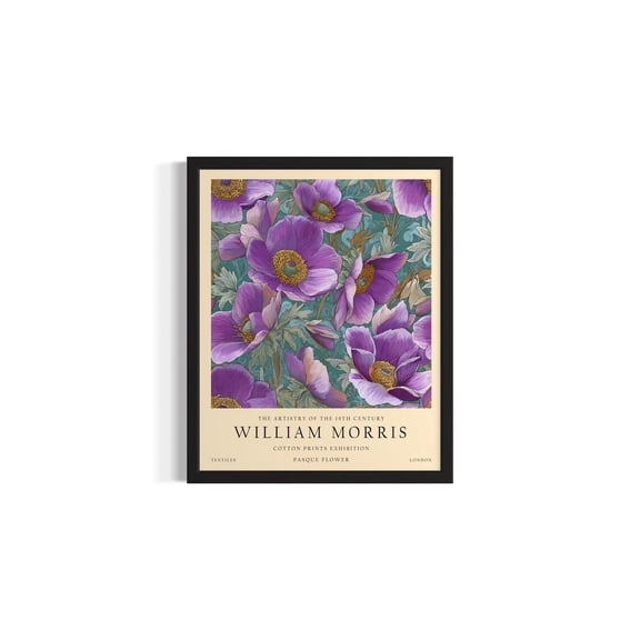 Pasque William Morris Flower Art Print, Living Room Wall Art #893, Unframed Poster Size 16x24