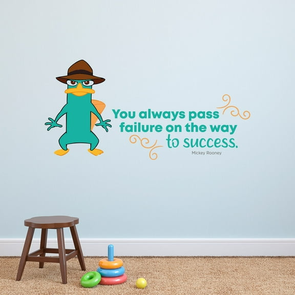Pass Failure Perry The Platypus Cartoon Quotes Decors Wall Sticker Art Design Decal for Girls Boys Kids Room Bedroom Nursery Kindergarten Home Decor Stickers Wall Art Vinyl Decoration (12x20 inch)