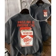 thumbnail image 1 of Pass Me A Fridge Pepper Soda T-Shirt, Funny Retro Soda, Funny Quote Pocket Back Shirt,Charcoal Color,Size L, 1 of 5