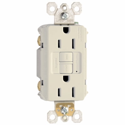 Pass & Seymour 1597LA3PKCC4 Trademaster Self-Test Duplex GFCI, Almond, 15A, Pk/3