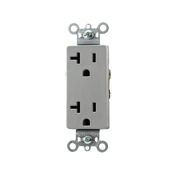 Pass & Seymour 26352-GRY Duplex Receptacle Spec Grade 20A 125V, Gray
