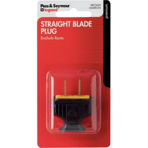 Pass & Seymour 48643BPCC10 Thermoplastic Flat Plug, 15A , Brown