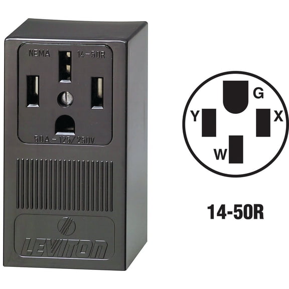 Legrand Pass & Seymour Plug 55050 - 50 Amps, 125 V, 4-Wire - Black