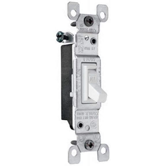 Pass & Seymour 660WGCACC20 Single Pole Toggle Switch, 15A, White