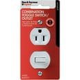 thumbnail image 1 of Pass & Seymour 691WCCC5 Combination Toggle Switch & Outlet, 15A, White, 1 of 2