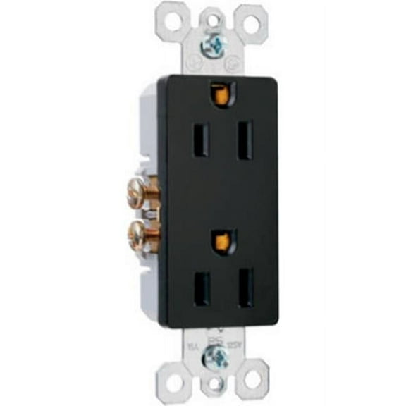 Pass & Seymour 885BKCC12 Decorator Outlet, 15A, Black