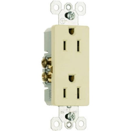 Pass & Seymour 885ICP8 15A 125V 2 Pole, 3 Wire Grounding Premium Decorator Outlet, Ivory, 10 Pack