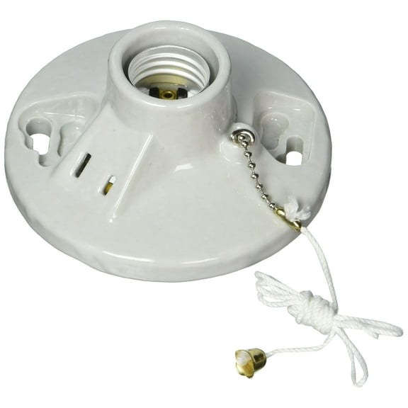 Pass & Seymour 9716 Incandescent Porcelain Lamp Holder, 250-watt, 15-Amp, 125-volt