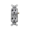 thumbnail image 1 of Pass & Seymour CR20-GRY Duplex Receptacle 20A 125V Commercial Grade Outlet, Gray (10 Pack), 1 of 2