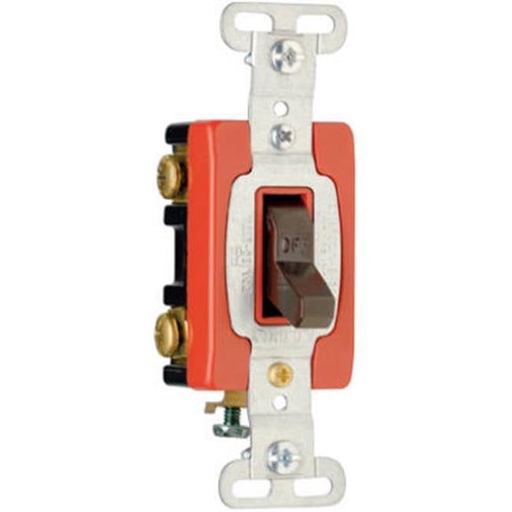 PASS & SEYMOUR Toggle Switch, Double Pole, Brown, 120/277-Volt, 20-Amp CSB220CC