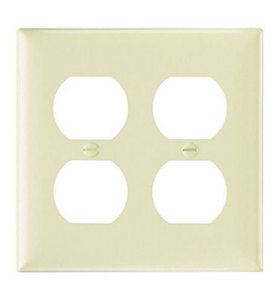 Pass & Seymour Ivory Standard 2G Outlet Cover Duplex Receptacle Wallplate SP82-I