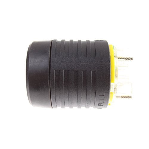 Legrand Pass & Seymour L520P Turnlok Industrial Spec Grade Locking Plug, 20 Amp 125V, NEMA L5-20P, Black/White (1 Count)